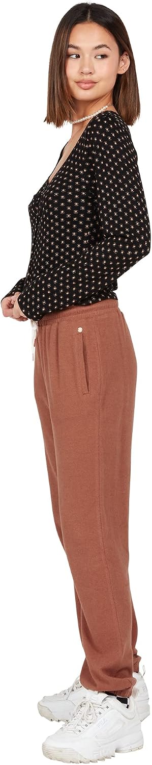 Volcom Women's Lived In Lounge Fleece Sweatpants (Regular & Plus Size) Dark Clay