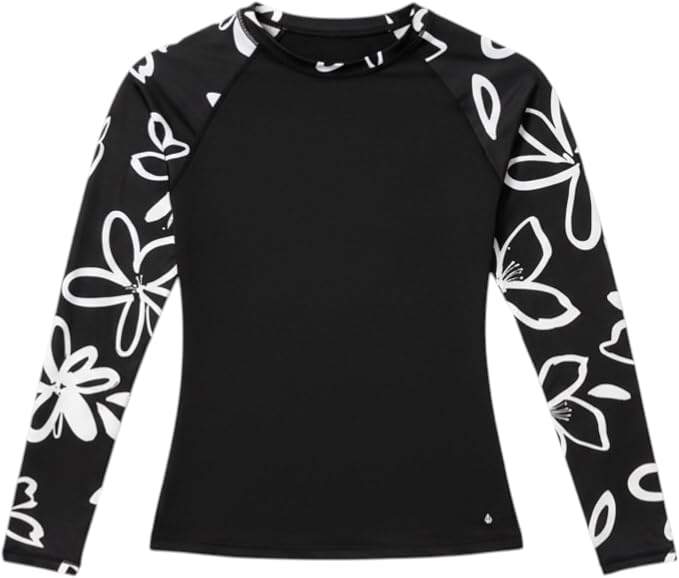 Volcom Women's Simply Core Long Sleeve Rashguard Upf 50+ Almond Black