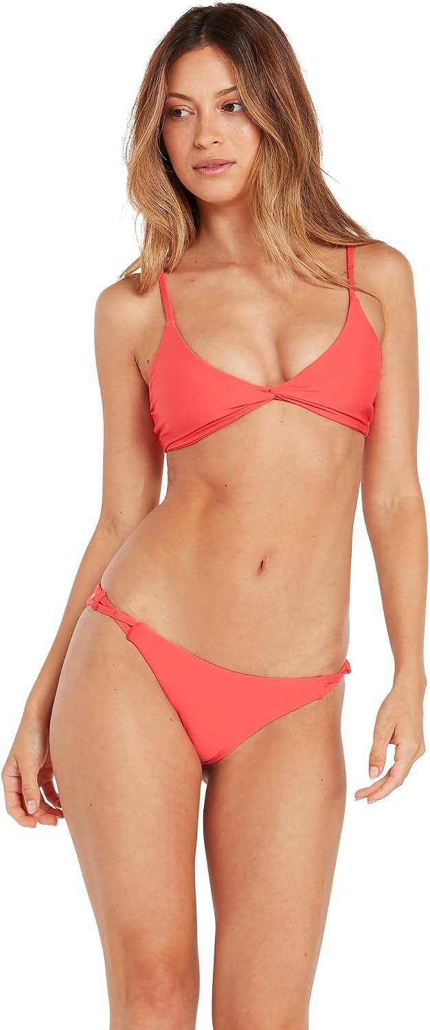 Volcom Women's Simply Solid Full Bikini Bottom (Regular & Plus Size) Pistol