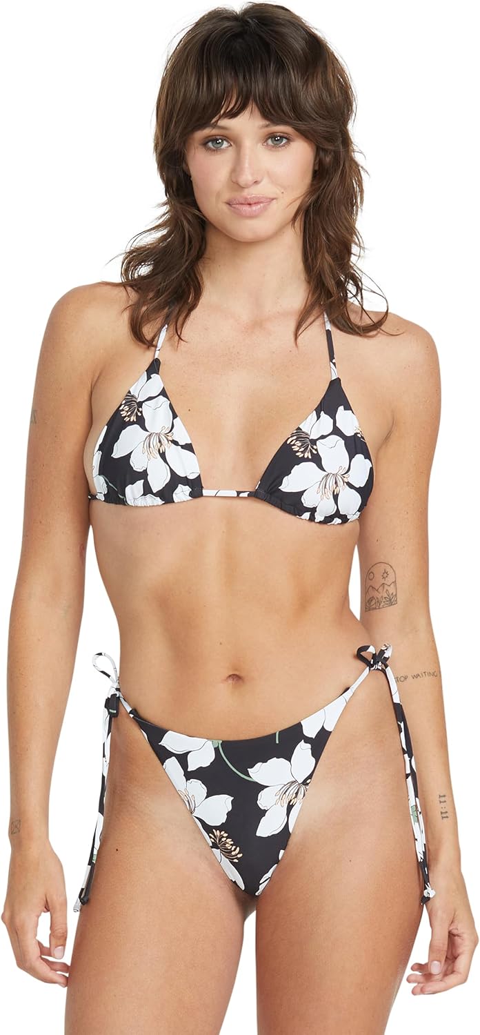 Volcom Women's Simply Seamless Skimpy Swimsuit Bikini Bottom Black-g
