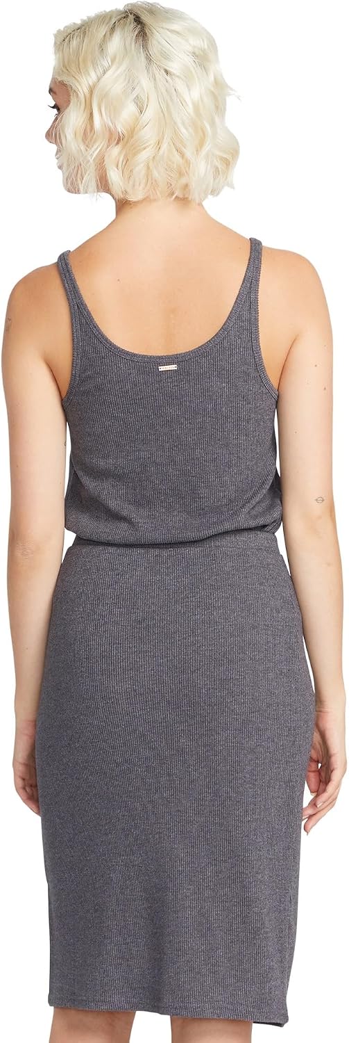 Volcom Women's Lived in Lounge Rib Fitted Tank Black 1