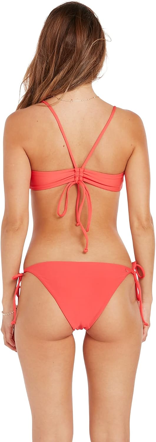 Volcom Women's Women's Simply Solid Scoop Neck Bikini Top Neck Bikini Top Pistol