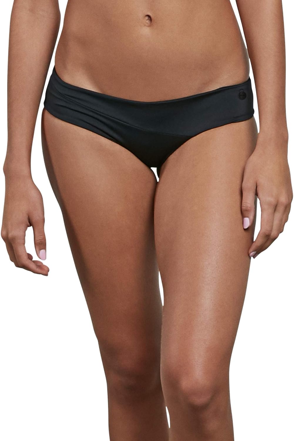 Volcom Women's Simply Solid Full Bikini Bottom (Regular & Plus Size) Black-h