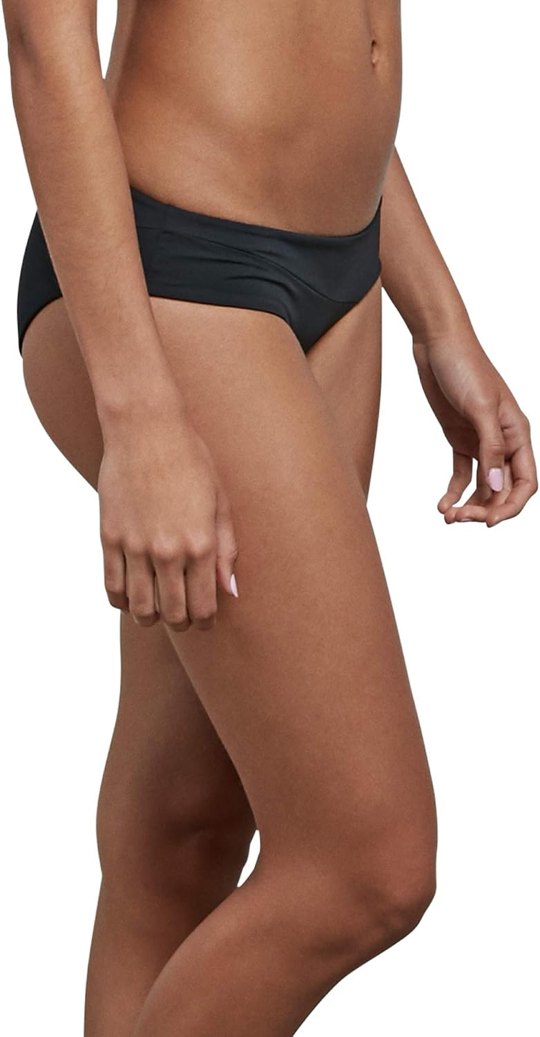 Volcom Women's Simply Solid Full Bikini Bottom (Regular & Plus Size) Black-h
