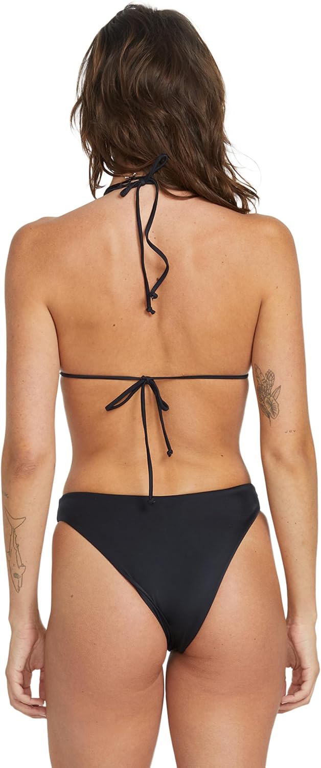 Volcom Women's Tri Bikini Top – Sustainable Slide-tri Swim Top with Adjustable Halter and Removable Cups Ink