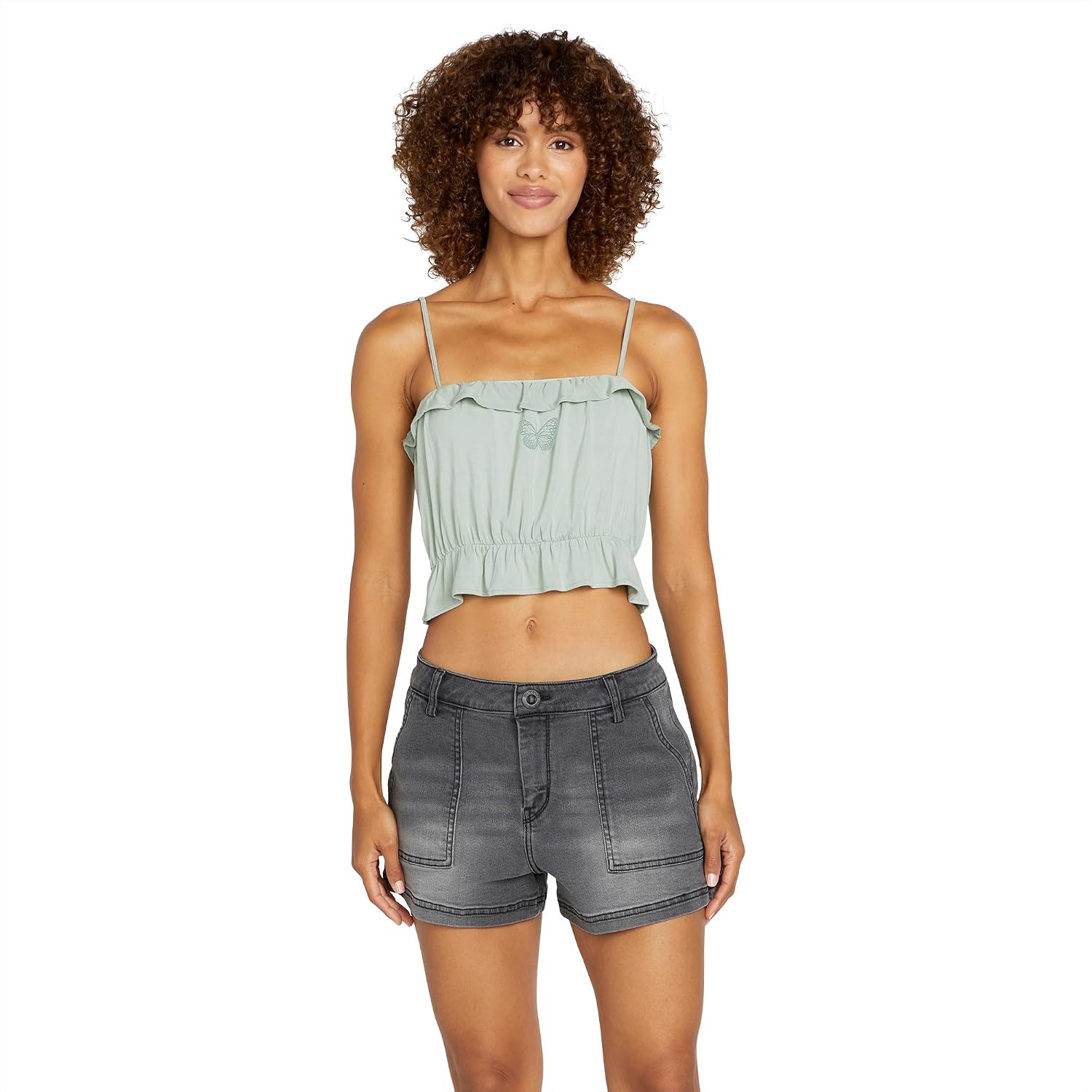 Volcom Women's Glowing Up Cami Top Sea Glass