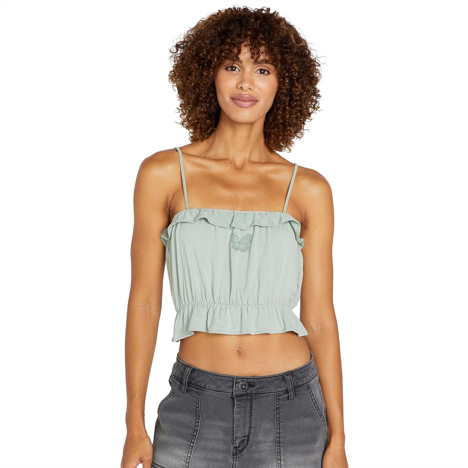 Volcom Women's Glowing Up Cami Top Sea Glass