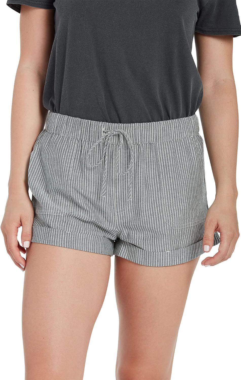 Volcom Women's Sunday Strut Elastic Waist Short Black White