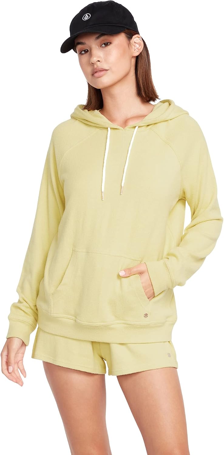 Lived In Lounge Hooded Fleece Pullover Sweatshirt (Regular & Plus Size) Citron
