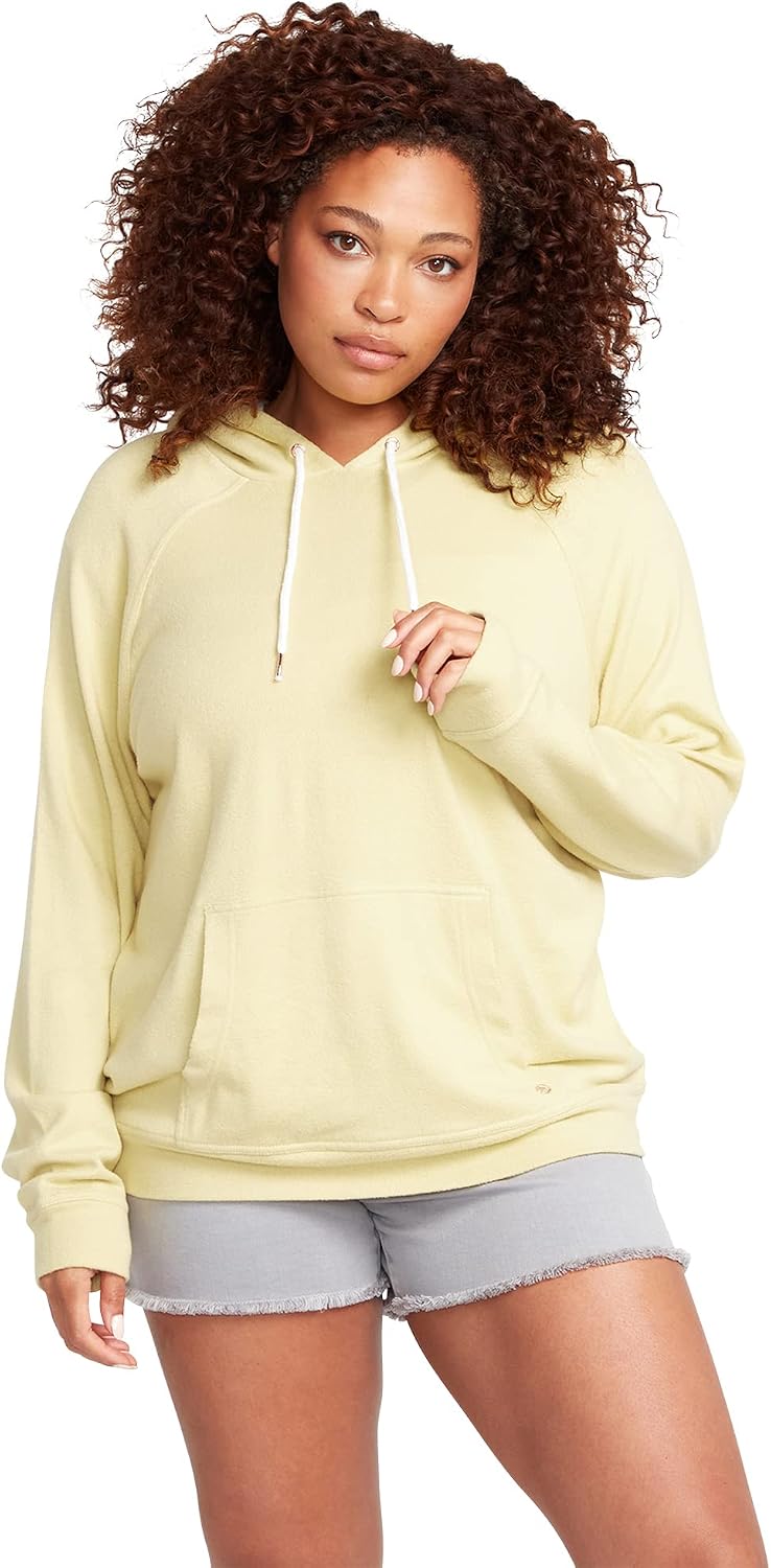 Lived In Lounge Hooded Fleece Pullover Sweatshirt (Regular & Plus Size) Citron