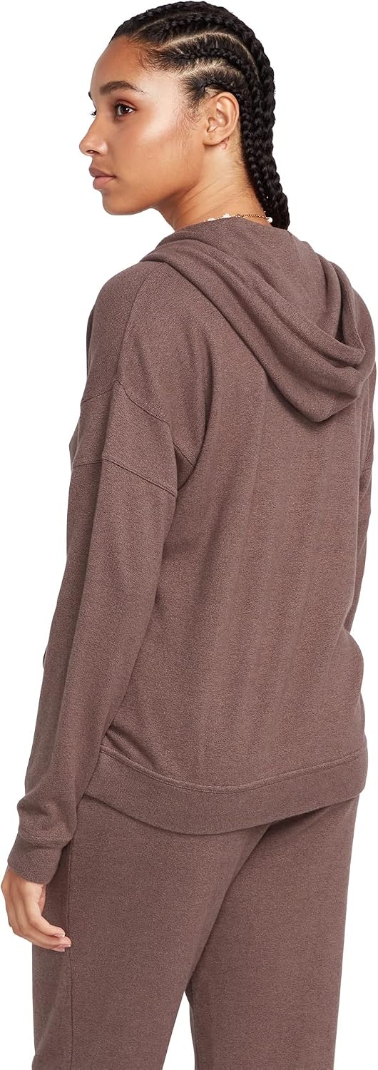 Volcom Women's Lil Zip Up Hooded Fleece Sweatshirt Slate Grey