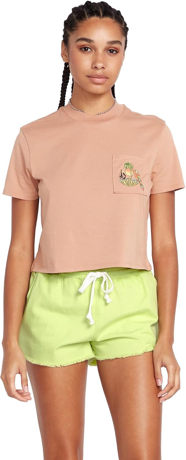 Volcom Women's Strutin Stone Elastic Waist Short Island Green