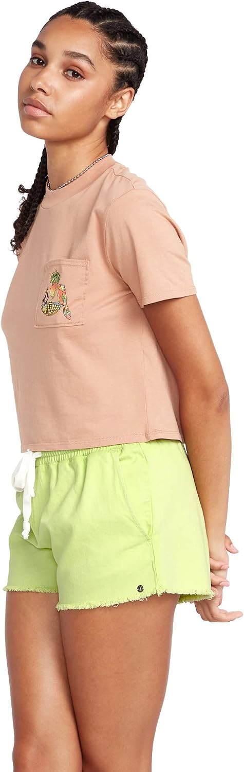 Volcom Women's Strutin Stone Elastic Waist Short Island Green