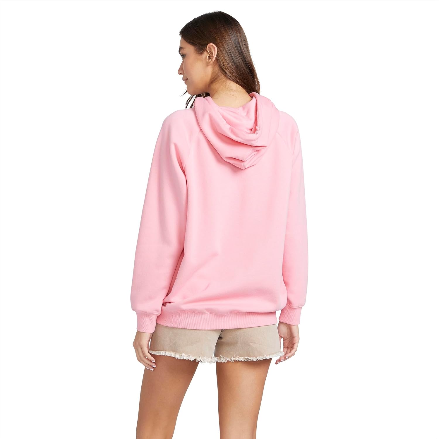 Volcom Women's Truly Stoked Ovesized Bf Hooded Fleece Sweatshirt Guava