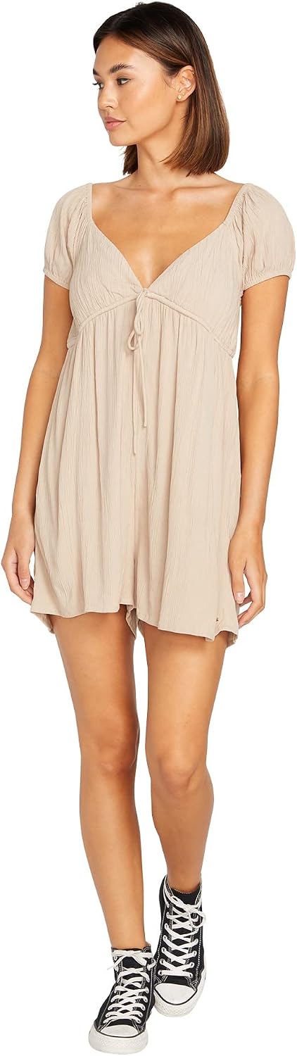 Volcom Women's Moonblast Babydoll Fit Roper Taupe