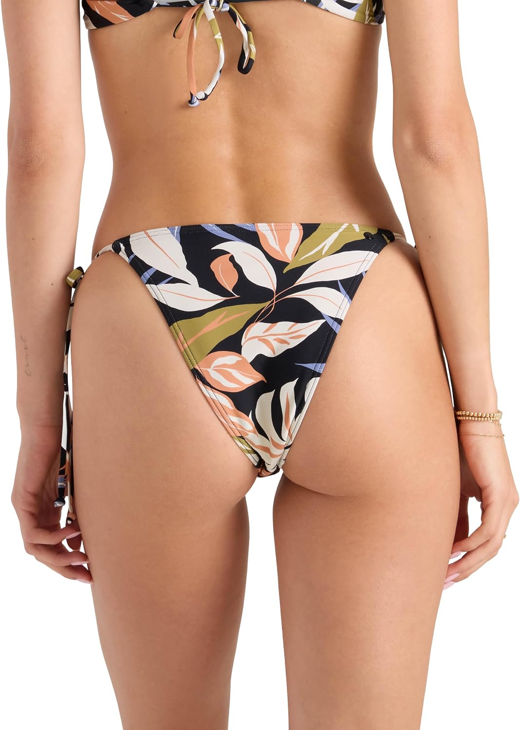 Volcom Women's Simply Seamless Skimpy Swimsuit Bikini Bottom Black Multi