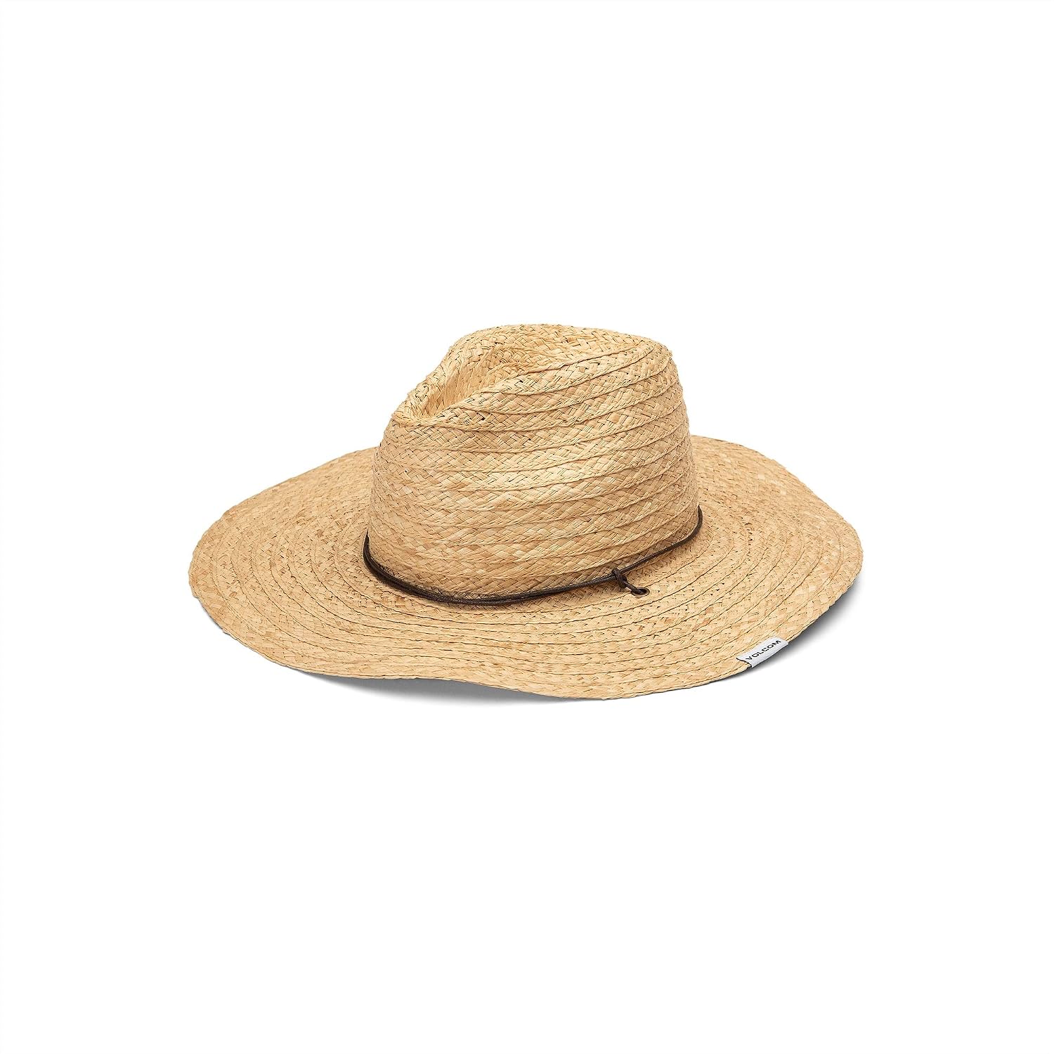 Volcom womens Voldora Wide Brim Straw Fedora Sun Hat Natural