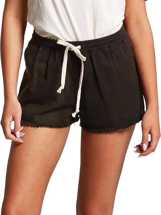 Volcom Women's Strutin Stone Elastic Waist Short Black 1