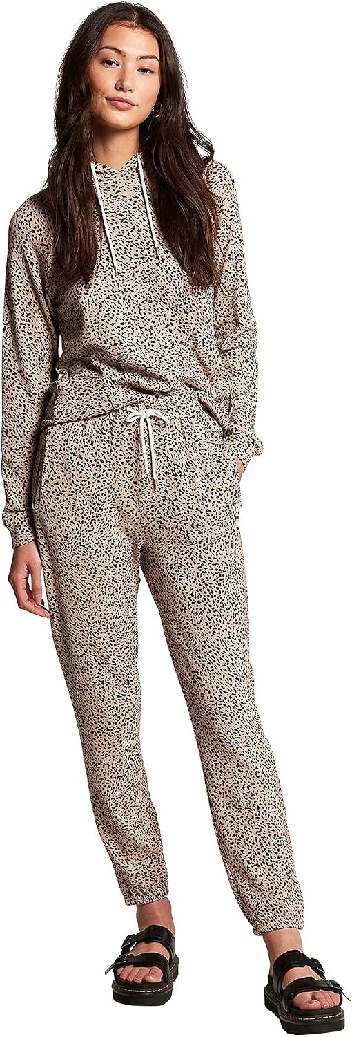 Volcom Women's Lived In Lounge Fleece Sweatpants (Regular & Plus Size) Animal Print