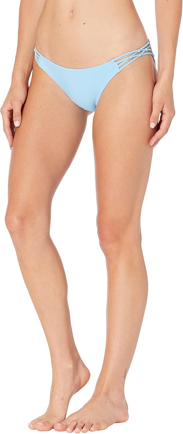 Volcom Women's Full Bikini Bottom – Low-Rise Swim Bottom with Full Coverage, Made from Recycled Fabric Coastal Blue