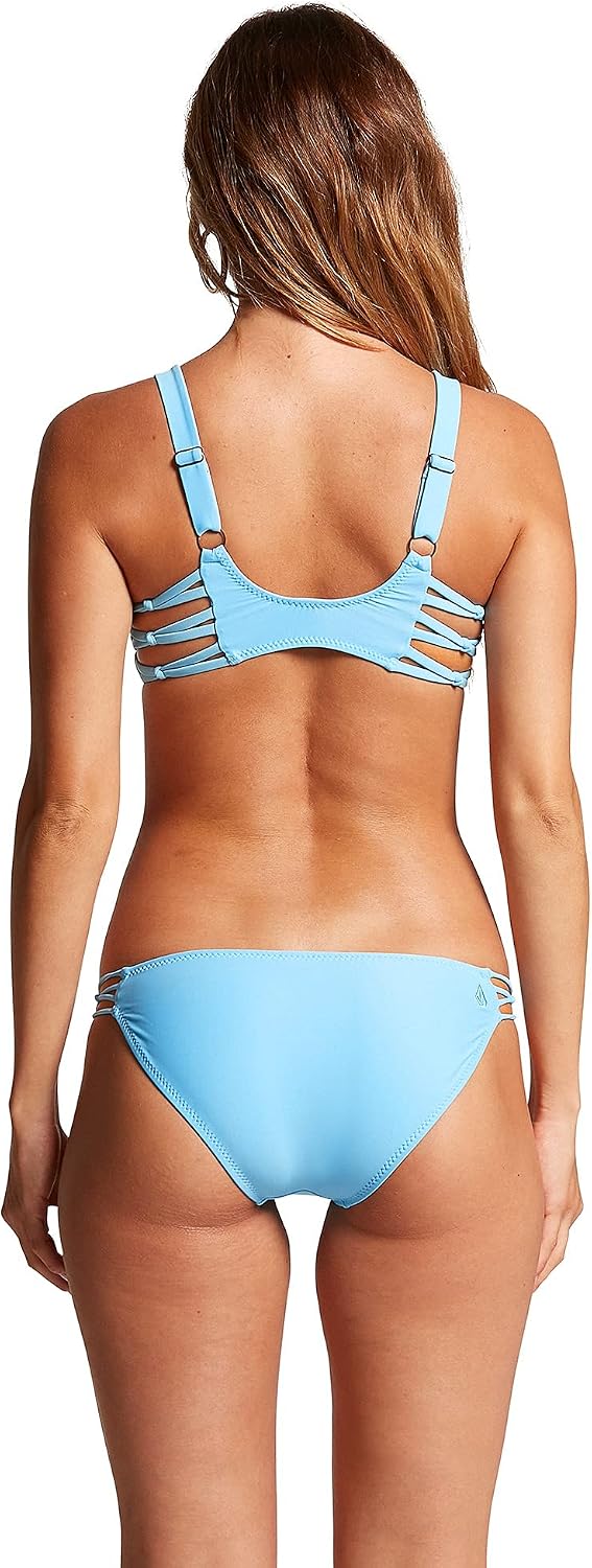 Volcom Women's Full Bikini Bottom – Low-Rise Swim Bottom with Full Coverage, Made from Recycled Fabric Coastal Blue