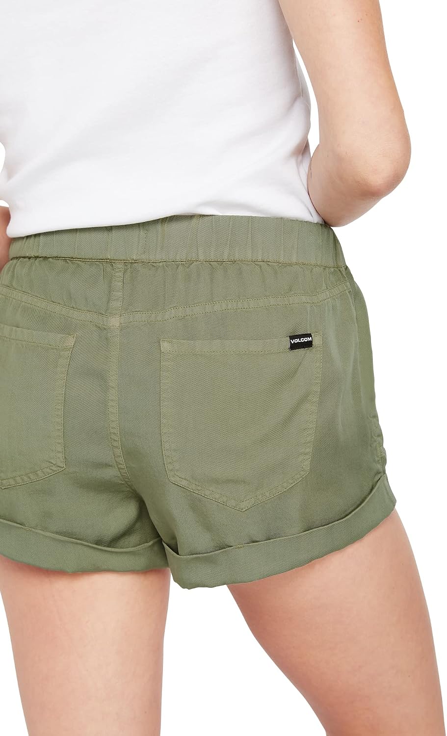 Volcom Women's Sunday Strut Elastic Waist Short Light Army