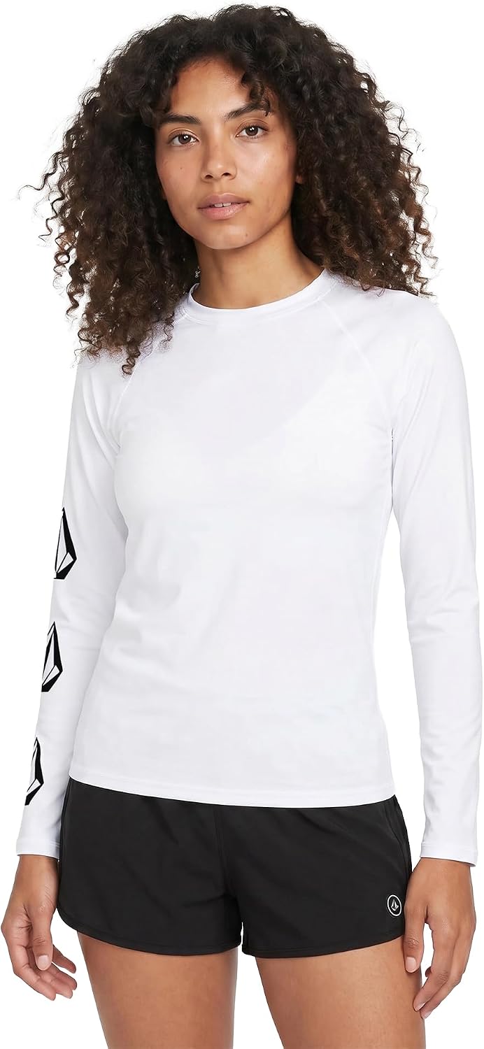 Volcom Women's Simply Core Long Sleeve Rashguard Upf 50+ White
