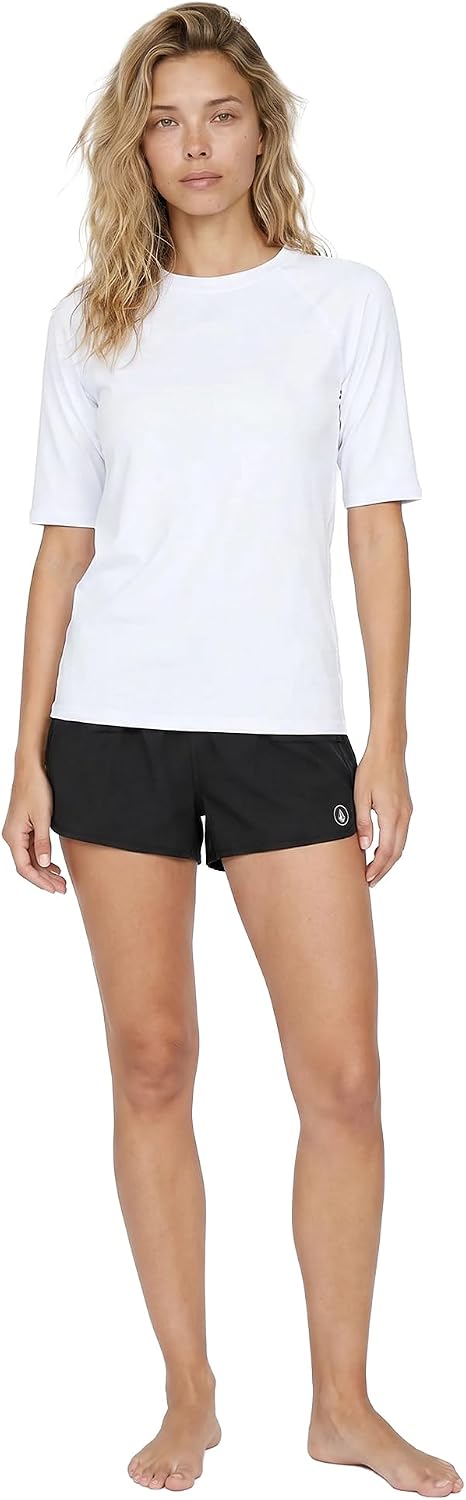 Volcom Women's 2-inch Swim Boardshorts – Lightweight 4-Way Stretch Surf Shorts with UPF 50+ and Recycled Fabric Black