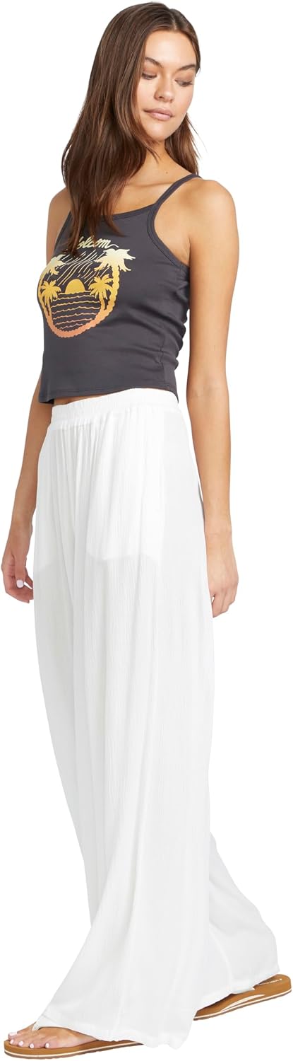 Volcom Women's Stoneshine Junki Wide Leg Beach Pant Star White 1