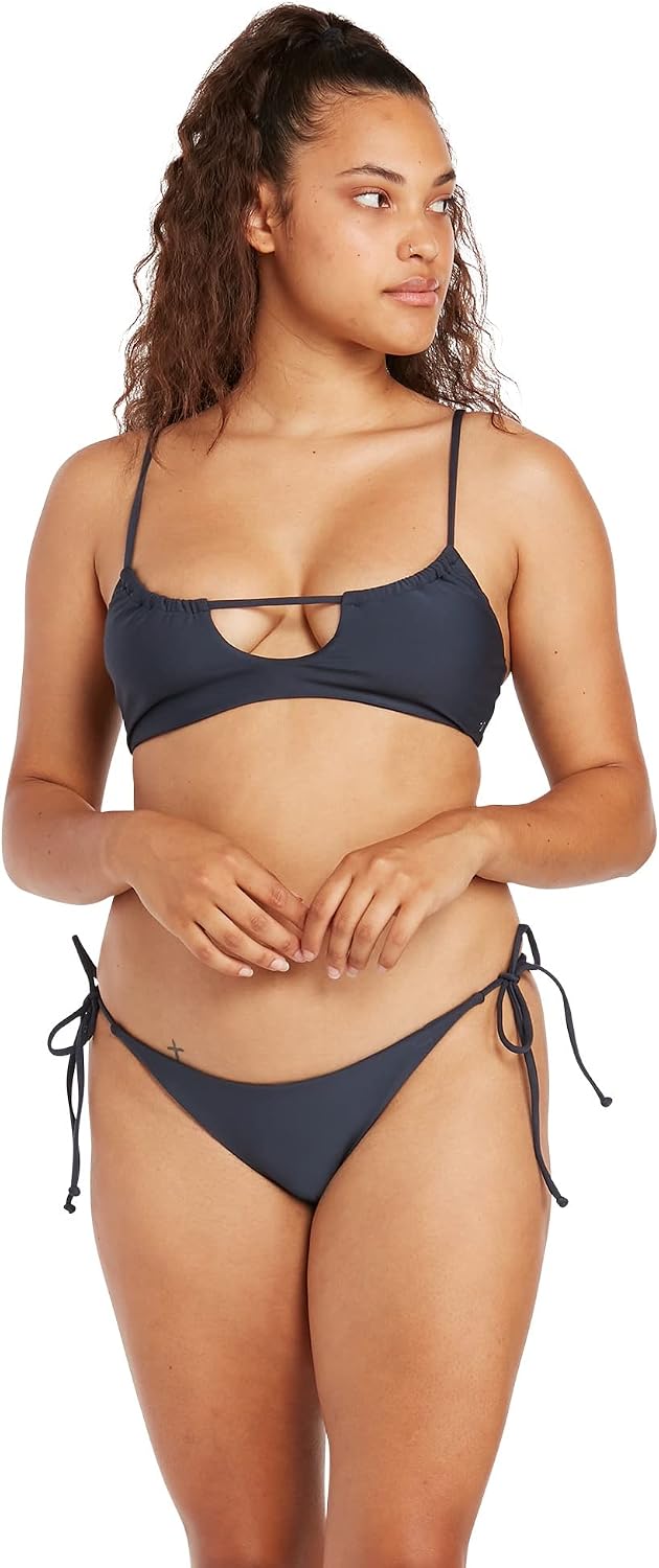 Volcom Women's Women's Simply Solid Scoop Neck Bikini Top Neck Bikini Top Bluenight