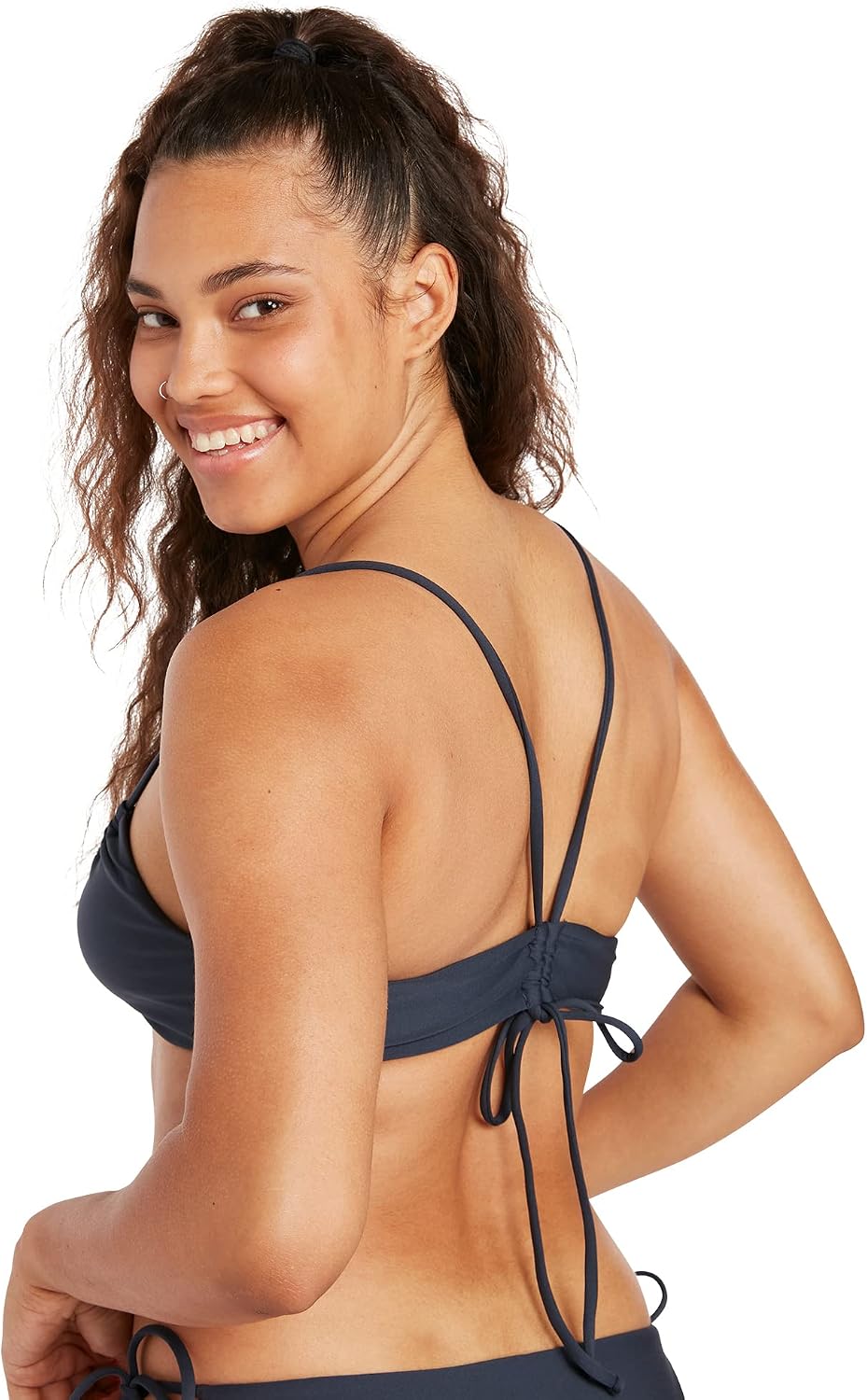 Volcom Women's Women's Simply Solid Scoop Neck Bikini Top Neck Bikini Top Bluenight