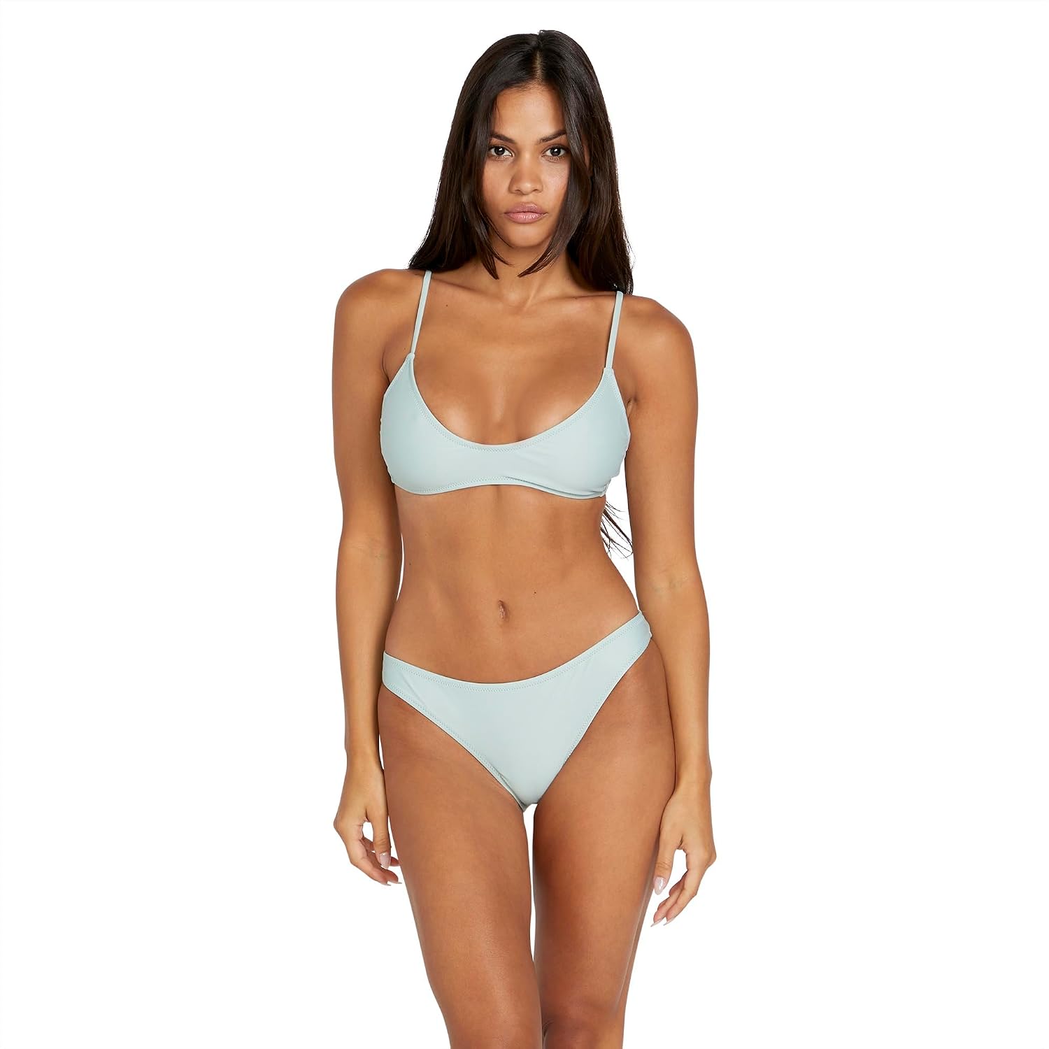 Volcom Women's Crop Bikini Top – Seamless Swim Top with Cropped Fit, Adjustable Straps, and Removable Cups