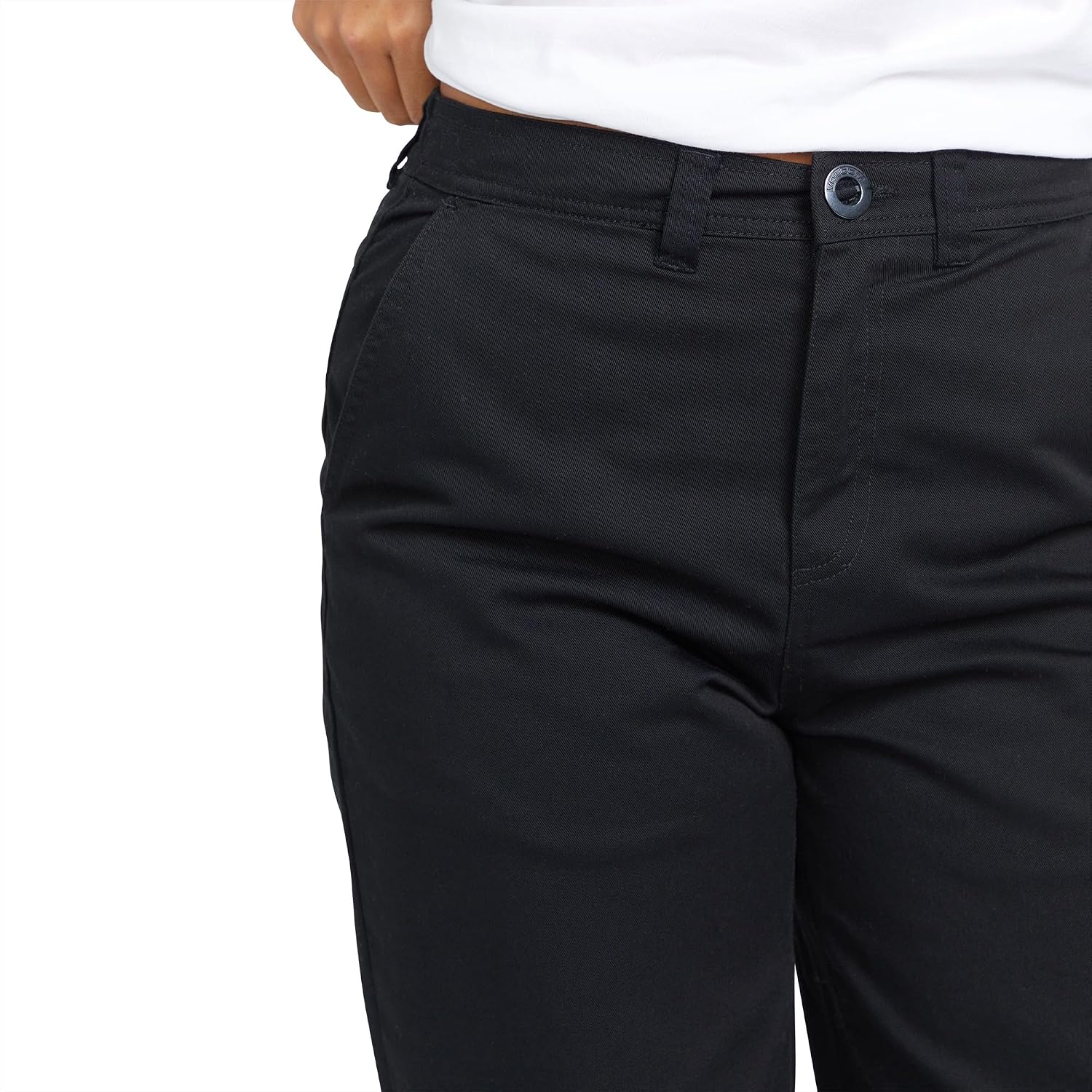 Volcom Women's Thisthatthem Skate Relaxed Fit Chino Pant Black 124