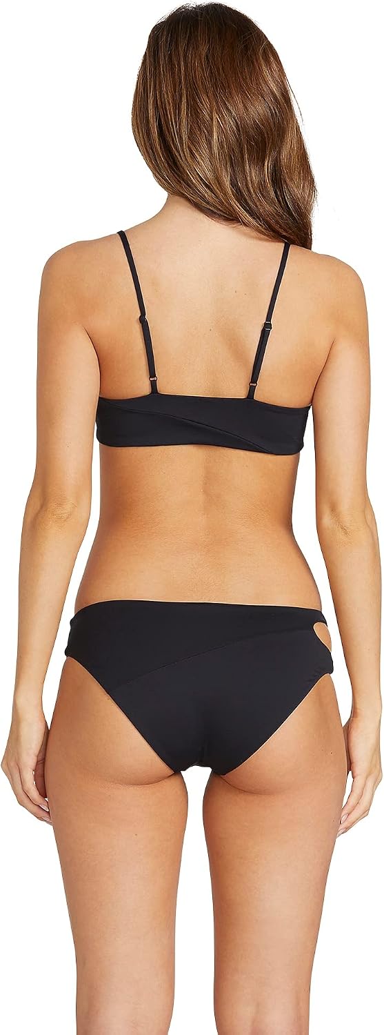 Volcom Simply Seam Less Vneck Bikini Top Swimwear Blackout