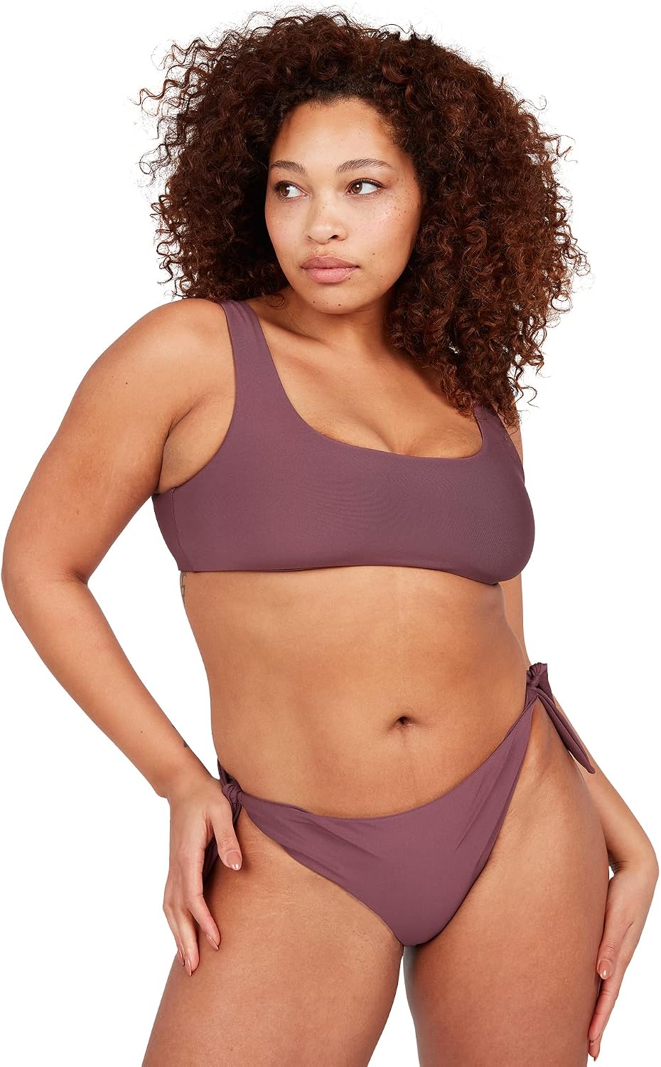 Volcom Women's Women's Simply Solid Scoop Neck Bikini Top Neck Bikini Top Eggplant