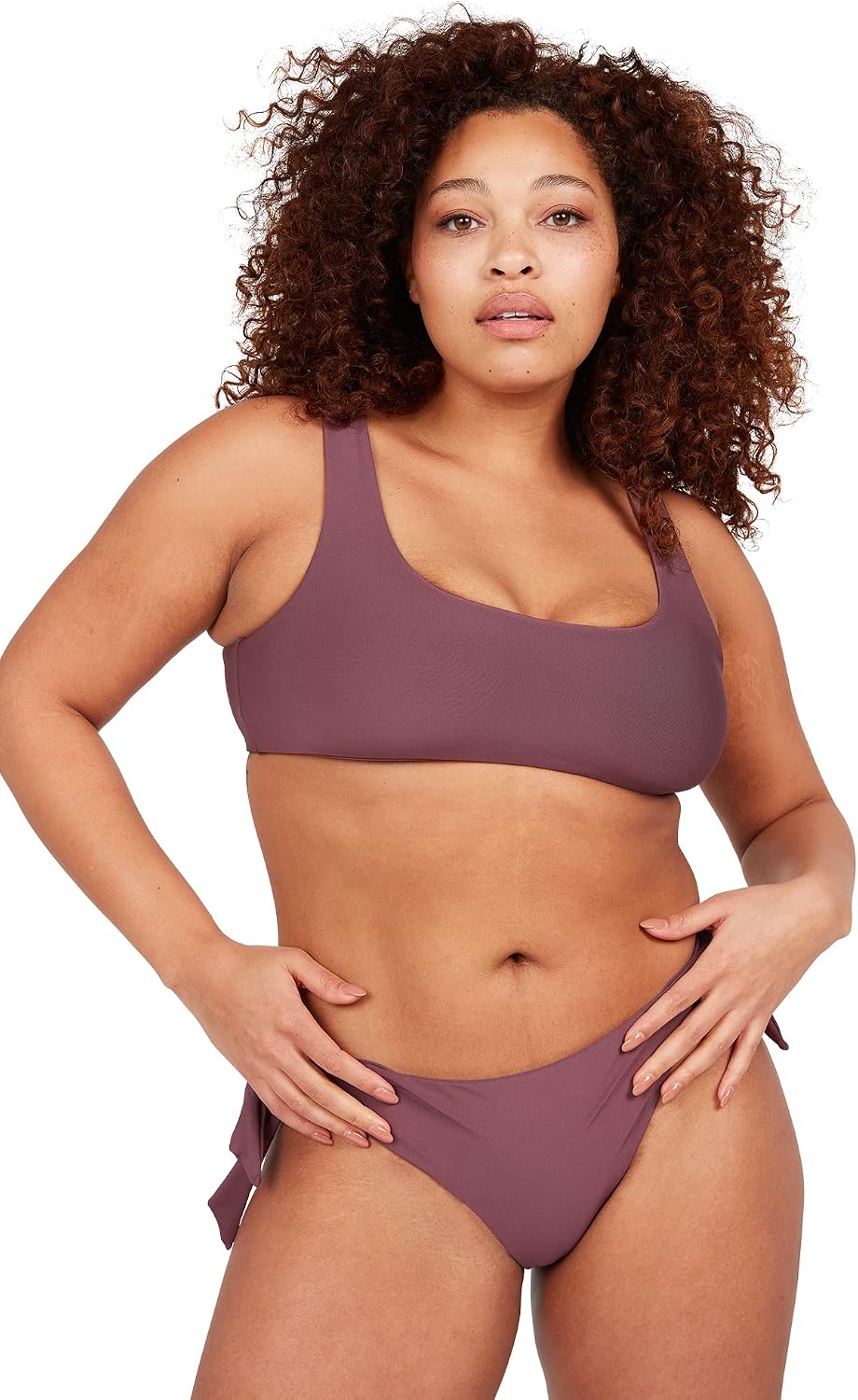 Volcom Women's Women's Simply Solid Scoop Neck Bikini Top Neck Bikini Top Eggplant