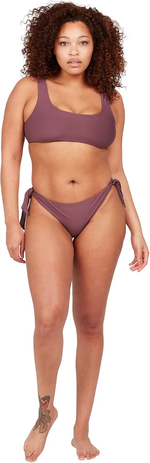 Volcom Women's Women's Simply Solid Scoop Neck Bikini Top Neck Bikini Top Eggplant