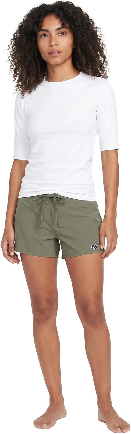 Volcom Women's Simply Solid 5-Inch Swim Surf Boardshort Green Olive