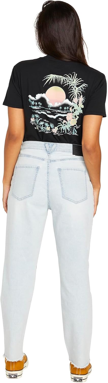 Volcom Women's Stone Step High Rise Denim Jean Pant Allover Stone Light