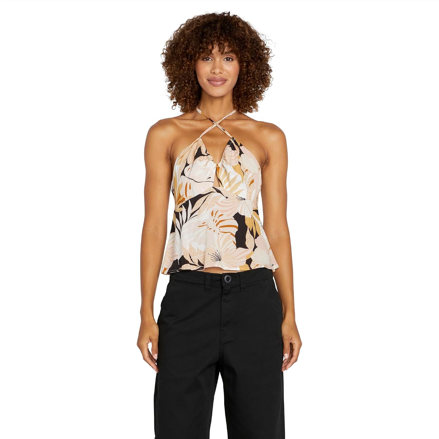 Volcom Women's Lets Luau Cami Top Vintage Black