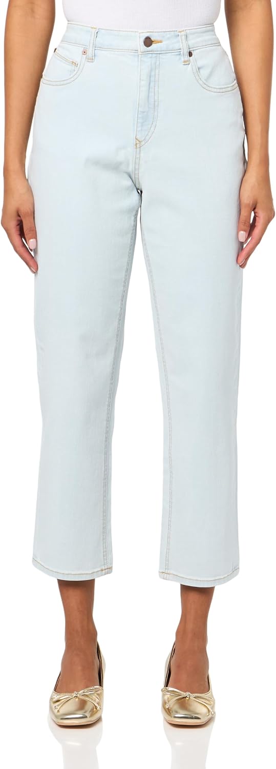 Volcom Women's Stoned High Rise Straight Leg Jean Cruzer Blue