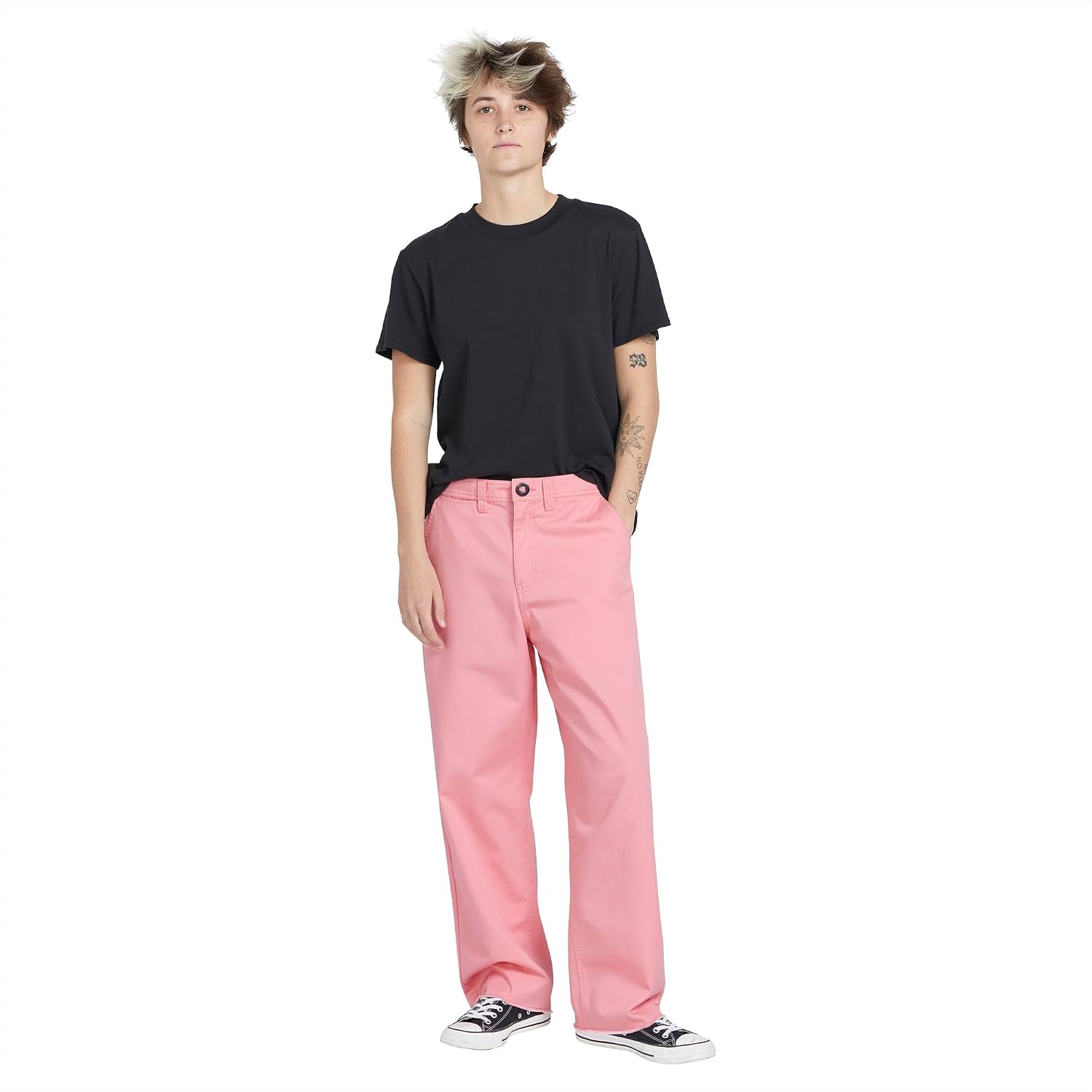 Volcom Women's Thisthatthem Skate Relaxed Fit Chino Pant Guava