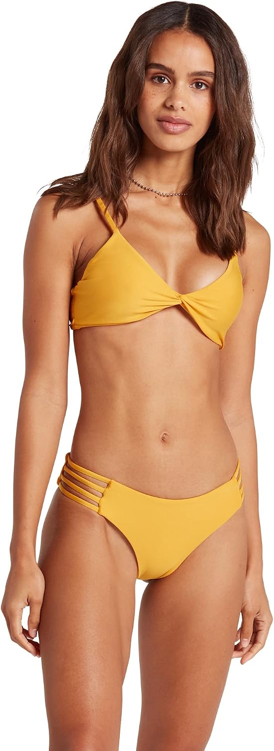Volcom Women's Simply Seamless Cheeky Bikini Bottom (Regular & Plus Size) Vintage Gold