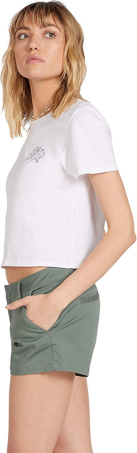 Volcom Women's Frochickie 3" Chino Short (Regular & Plus Size) Forest Green