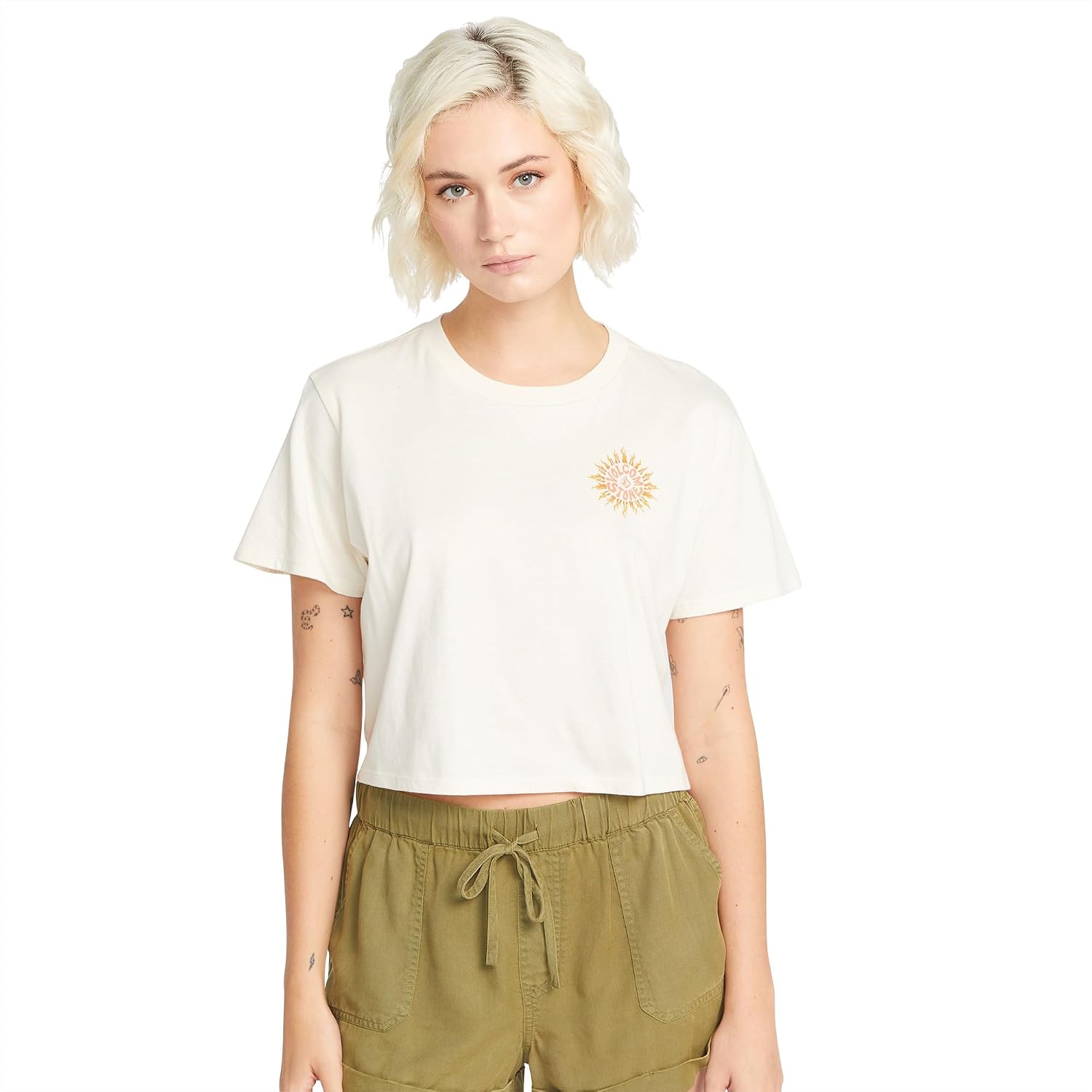 Volcom Women's Enternet Short Sleeve Tee Cloud