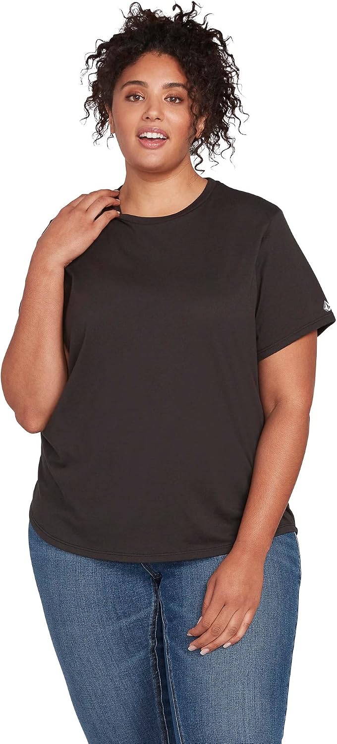 Volcom Women's One of Each Short Sleeve Crew Neck Tee (Regular & Plus Size) Black