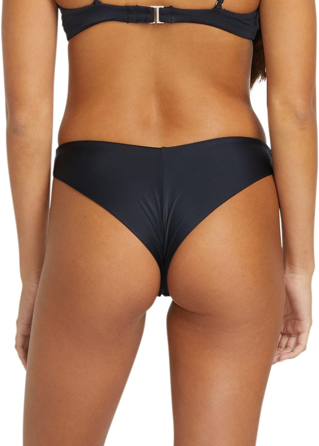 Volcom Women's Simply Seamless Cheeky Bikini Bottom (Regular & Plus Size) Caviar