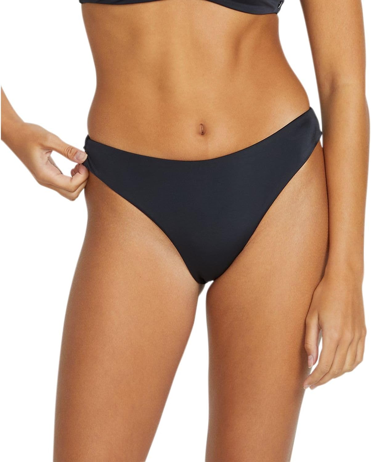 Volcom Women's Simply Seamless Cheeky Bikini Bottom (Regular & Plus Size) Caviar