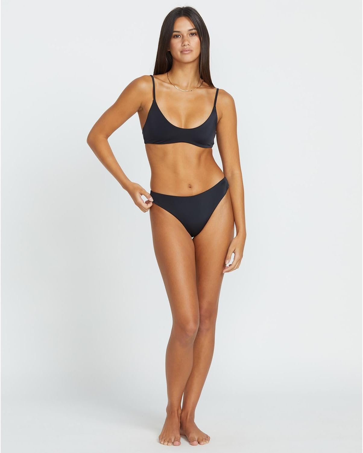 Volcom Women's Simply Seamless Cheeky Bikini Bottom (Regular & Plus Size) Caviar