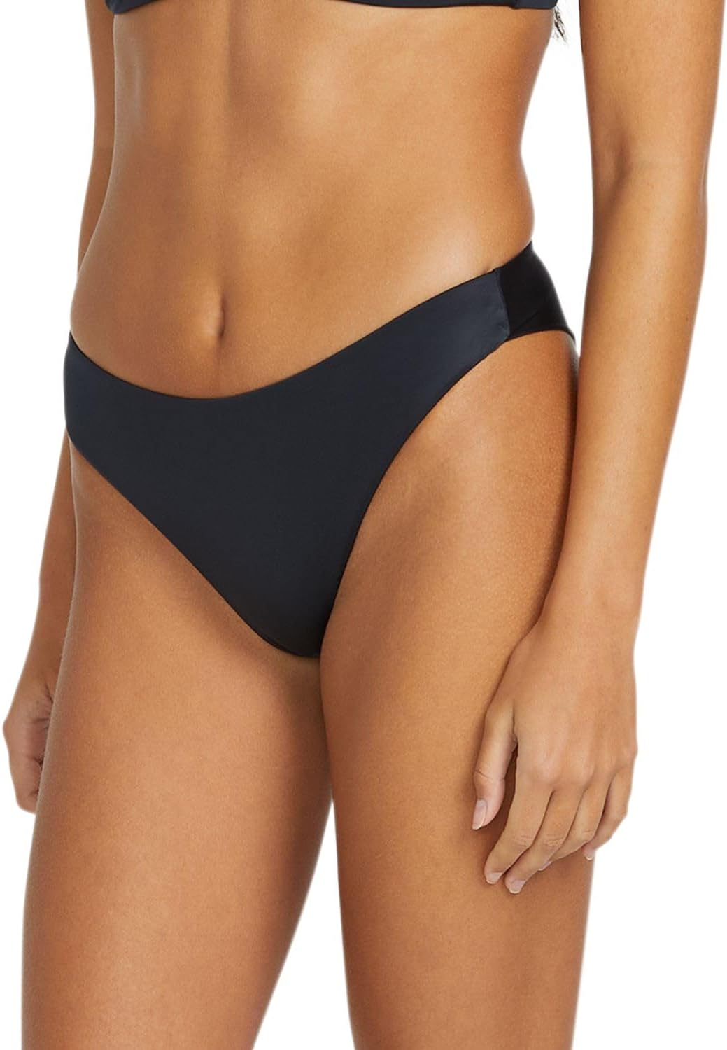 Volcom Women's Simply Seamless Cheeky Bikini Bottom (Regular & Plus Size) Caviar